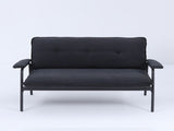 The 53-inch black sofa offers a spacious layout in the small apartment, easily handling various W3371P309476