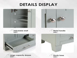 30" Blue Grey Bathroom Vanity with Ceramic Sink - Soft-Close Drawers, Solid Wood Frame, W2896P344074