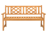 118*56.5*90cm Outdoor Garden Fir Grid Back Wooden Bench Burlywood 89218544
