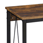 ZUN Weathered Oak and Black 47.5" Writing Desk with Metal Sled Base B062P184523