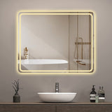 40x32 Inch LED Bathroom Mirror Vanity Mirrors with Front Lights Wall Mounted Anti-Fog Frameless Make W2709P179006