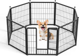 ZUN Dog Playpen 24 Inch 8 Panels, Heavy Duty Metal Pet Playpen Indoor Outdoor for Camping, Yard, RV, 08924657