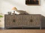 60 inches Modern Farmhouse Accent with 4 Doors and Adjustable Shelf Wood Sideboard Buffet W1445121947