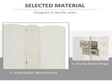 6FT Tall 3-Panel Folding Room Divider, White Weave Privacy Screen with Portable Partition Wall for 56526599
