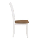 Cherry and White Finish 7pc Dining Set Table and 6 Side Chairs Set Double X-Back Design Wooden B011P188434