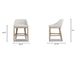 Newport 30.5" Coastal Curved Back Upholstered Barstool, Two-Tone Neutral Gray Polyester Wool Blend B2719P391775
