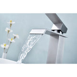 Waterfall Spout Single Handle Bathroom Sink Faucet W2287P168571