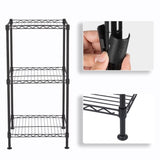 Black 3-Tier Black Wire Shelving Tower 01867869