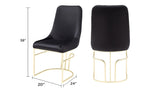 Emrald Modern Style 2PC Dinning Chairs made with wood and Gold Legs Black B009P298422