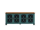 Elegant European Antique Style 4-Door Cabinet with Tempered Glass Doors,for Dining Room,Living W757P232700