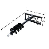 ZUN skid steer post hole auger drive attachment, 18" diameter auger, 46" drilling depth, standard flow W1377P183811