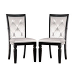 ZUN Set of 2 Dining Side Chair in Black and Silver Finish B016P156532