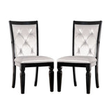 ZUN Set of 2 Dining Side Chair in Black and Silver Finish B016P156532