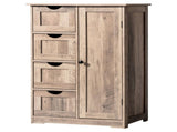 Washed gray MDF with melamine veneer, 56*30*80cm, 4 drawers, 1 door, bathroom vanity 66692170