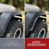 Front & Rear Fender Flares Compatible with 2018-2023 Jeep Wrangler JL & JLU Unlimited Sahara W2801P235805