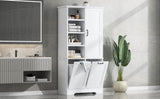 Bathroom Storage Cabinet with Doors and Drawers, Tilt-Out Laundry Hamper, Multiple Storage Space, 81413767
