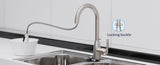 Kitchen Faucet with Pull Down Sprayer and 4 Spraying Modes Brushed Nickel Commercial 1 or 3 Hole T3177P289664