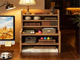 Natural 6-Tier Desktop Storage Organizer, Adjustable Removable Shelves Wooden Desk Rack with 68621838