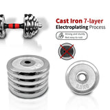 44Lbs Adjustable Dumbbell Set With 3 in 1 Dumbbell Barbell Metal Connecting Rod, Chromed Weights, 95222236