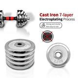 110Lbs Adjustable Dumbbell Set With 3 in 1 Dumbbell Barbell Metal Connecting Rod, Chromed Weights, 32337263
