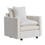 Chenille Fabric Comfy Deep Single Seat Sofa Upholstered Reading Armchair Living Room W1036P187125