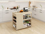 Kitchen Island Cart,Rolling Serving Utility Trolley Cart Modern Kitchen Island with Storage Drawer W688P194208