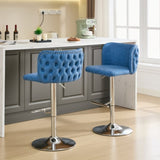 A&A Furniture,Swivel Barstools Adjusatble Seat Height With Chrome Base, Modern PU Upholstered Bar W1143P193494