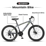 ZUN S24102 24 Inch Mountain Bike Boys Girls, Steel Frame, Shimano 21 Speed Mountain Bicycle with Daul W1856108879