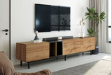 ZUN Modern TV Stand for 80'' TV with 3 Doors, Media Console Table, Entertainment Center with Large WF302939AAP