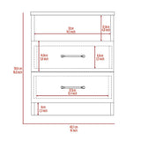 ZUN Oklahoma Nightstand,Two Drawers, One Shelf B128P148773