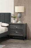 Two-Tone Wooden Nightstand with 2 Drawers, Foil Grey and Black B016P251357