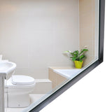 36x24inch Black Rectangular Bathroom Mirror Square Angle Metal Frame Mounted Hanging Plates W2091127006