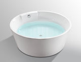 DAX Round Freestanding Acrylic Bathtub - Glossy White - 57" diameter B2702P227064