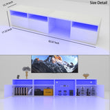 ZUN TV Console with Storage Cabinets, 82.6 Inch Long LED TV Stand with Full RGB Color Selection, 31 W1701P194965