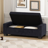 50" Ottoman Bench in Textured Fabric, Rectangular Design with Hinged Lid for Seating, Footrest, and 74862.00DBLUTEX