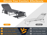 Face Down Chaise Lounge Chair 5-Position Adjustable Sunbathing, Foldable Tanning Chair with Face& W3162P449076