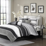 7 Piece Comforter Set Grey King B035128836