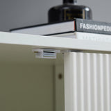 ideboard with wavy texture buffet cabinet, white accent cabinet with door, modern bookcase for W1705P179816