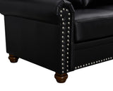 Living Room Sofa Single Seat Chair with Wood Leg Black Faux Leather W1097125450