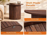 Minimalist Round Pedestal Side Table, Space-Saving Stable Nightstand with Rounded Edges & Anti-Slip 90717001