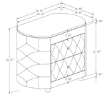 1pc Black Nightstand Upholstery Fabric Marble Top Two Storage Drawers Wooden Bedroom Furniture Oval B2741P318961