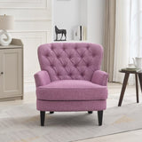 Mirod Vintage-Inspired Upholstered Lounge Chair with Nailhead Trim ,Solid Wood Legs for Stability N760P253374P