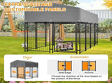 Outdoor Dog Kennel 4.23'x3.83'x4.83' with Roof, Heavy Duty Welded Wire Crate, All-Weather Protection 43943616