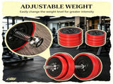 44lbs Adjustable Convertible Dumbbell Barbell Set All-in-One Home Gym Weight Training Equipment for 39585661