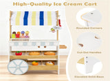 2-in-1 Wooden Grocery Store & Ice Cream Cart Playset with Accessories 95834899