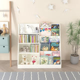 Kids Bookshelf and Toy Storage Organizer, Multifunctional 4 Tier Wooden Kids Book Shelf with W808P200979