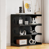 Multifunctional 4-Tier Black Book Shelf & Coffee Table for Living Room Bedroom Dining Room Study 87399485