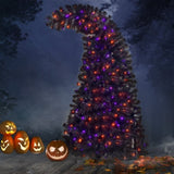 ZUN 6FT Artificial Fir Bent Top Halloween Christmas Tree, Xmas Tree Bendable Grinch Style Christmas Tree 02354746