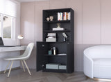 Sutton 2-Door Bookcase, Storage with Multi-Level Shelves and Double Door Design B128P176163