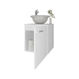FM FURNITURE Pirtleville Bathroom Vanity with Integrated Sink and Faucet, White B128P293879